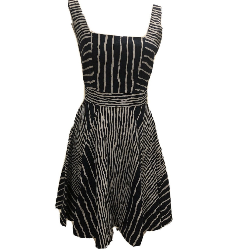 Navy/white Stripe Fit & Flair Sleeveless Dress